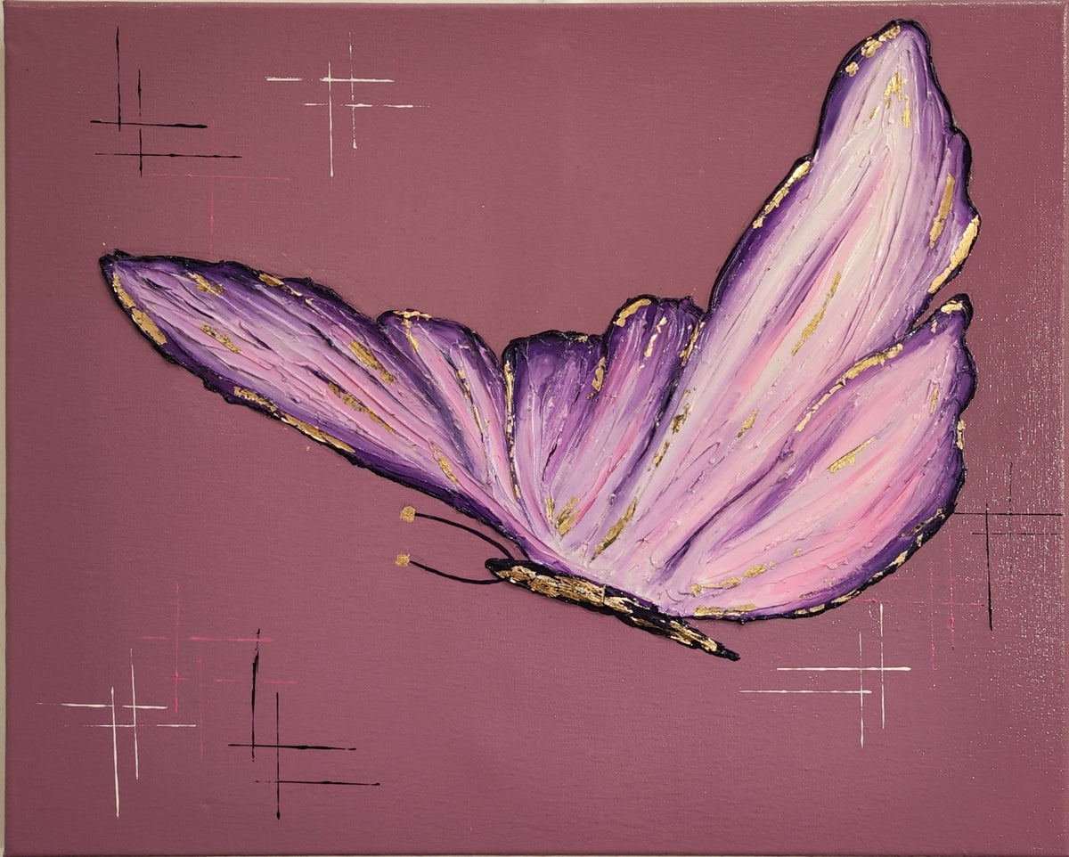 Purple Wings Symphony – Original Acrylic Butterfly Painting